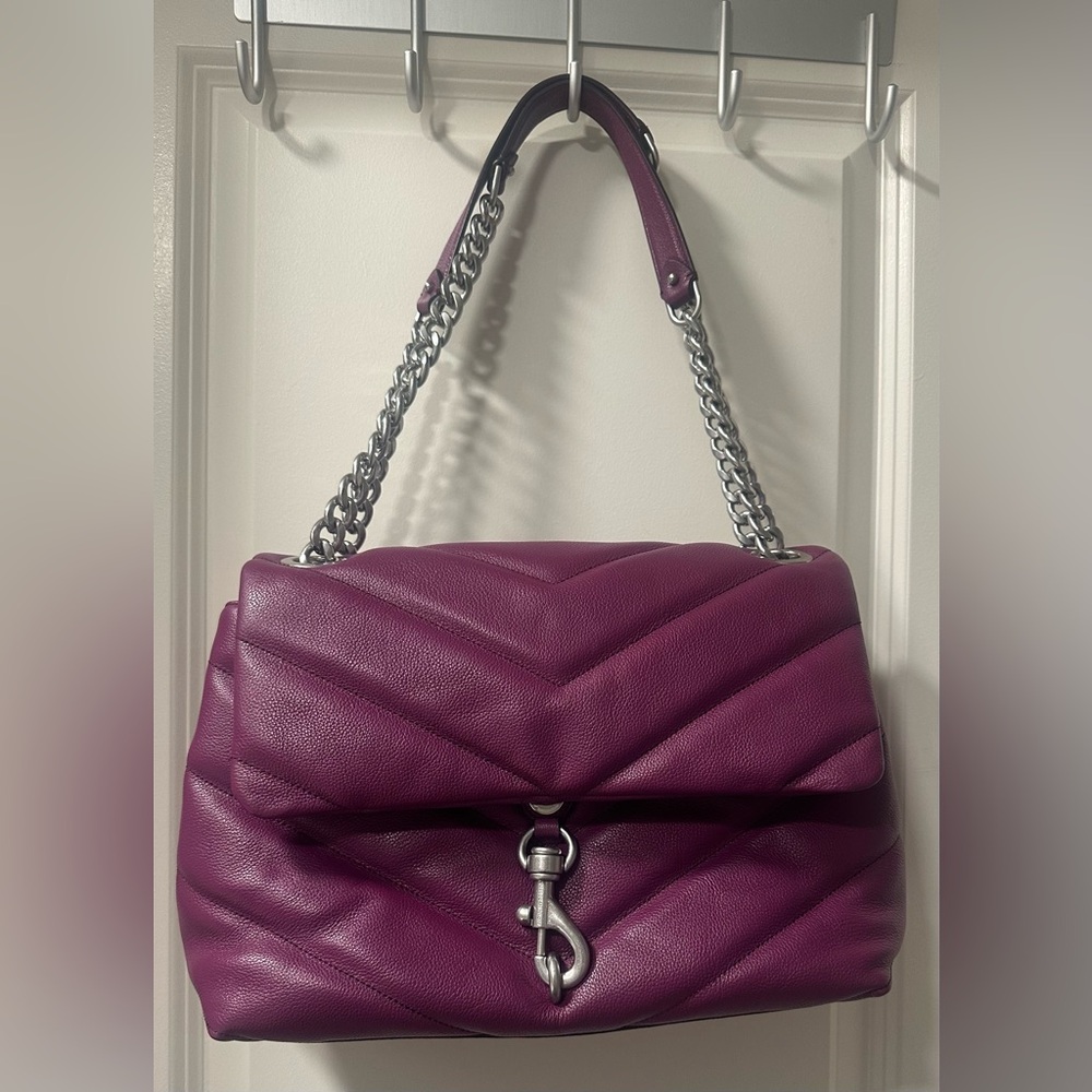 Rebecca Minkoff Edie Maxi Shoulder bag- Purple Leather
